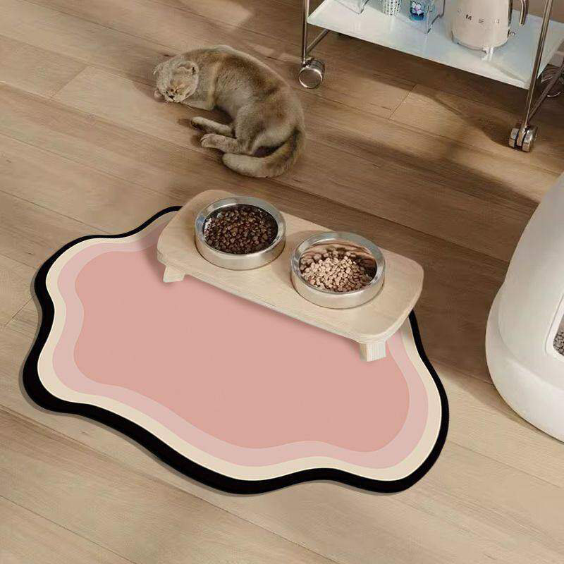 Shaped Absorbent Pet Feeding Mat Non-Slip Easy Clean