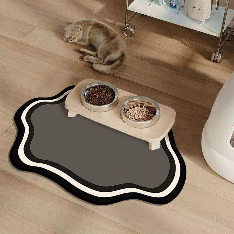 Shaped Absorbent Pet Feeding Mat Non-Slip Easy Clean
