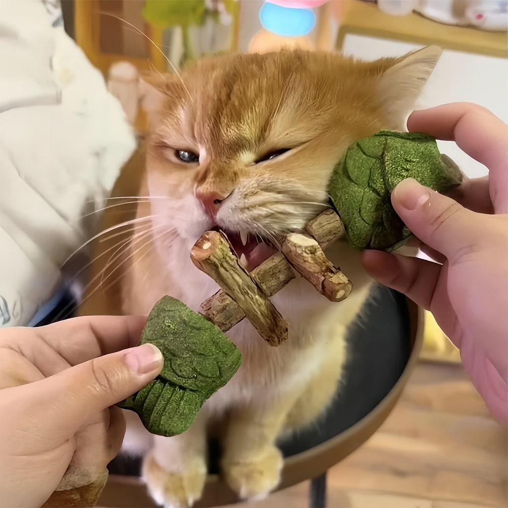 Catnip Fishbone Toy – Silvervine Chew Stick for Cats, Durable Bite-Resistant Teaser & Self-Play Toy