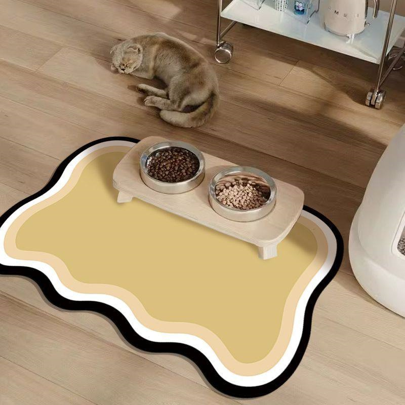Shaped Absorbent Pet Feeding Mat Non-Slip Easy Clean