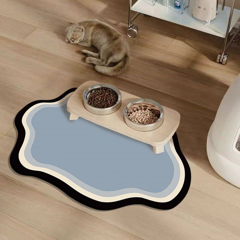 Shaped Absorbent Pet Feeding Mat Non-Slip Easy Clean
