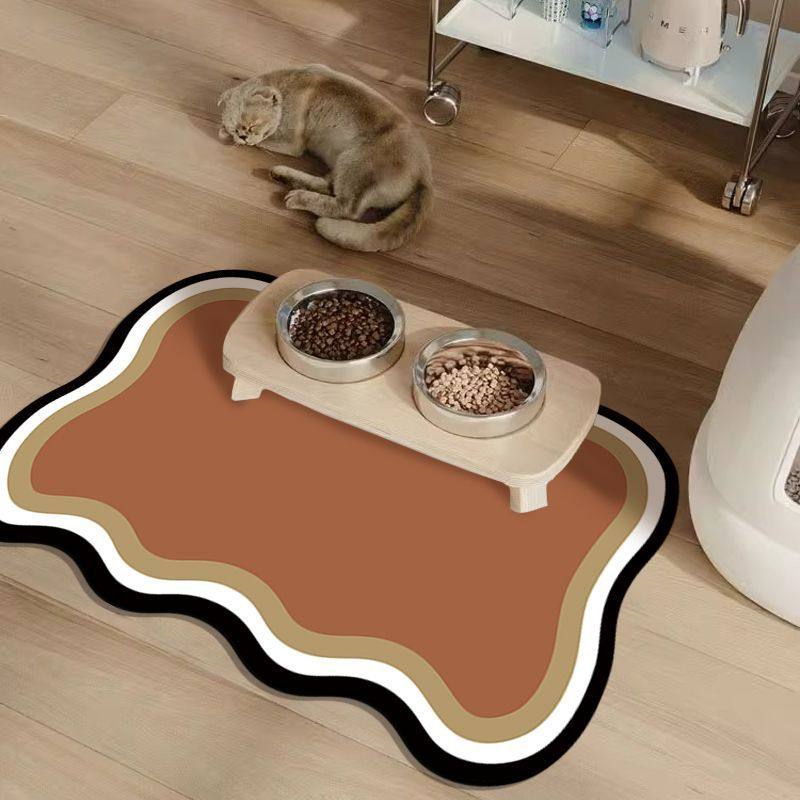 Shaped Absorbent Pet Feeding Mat Non-Slip Easy Clean