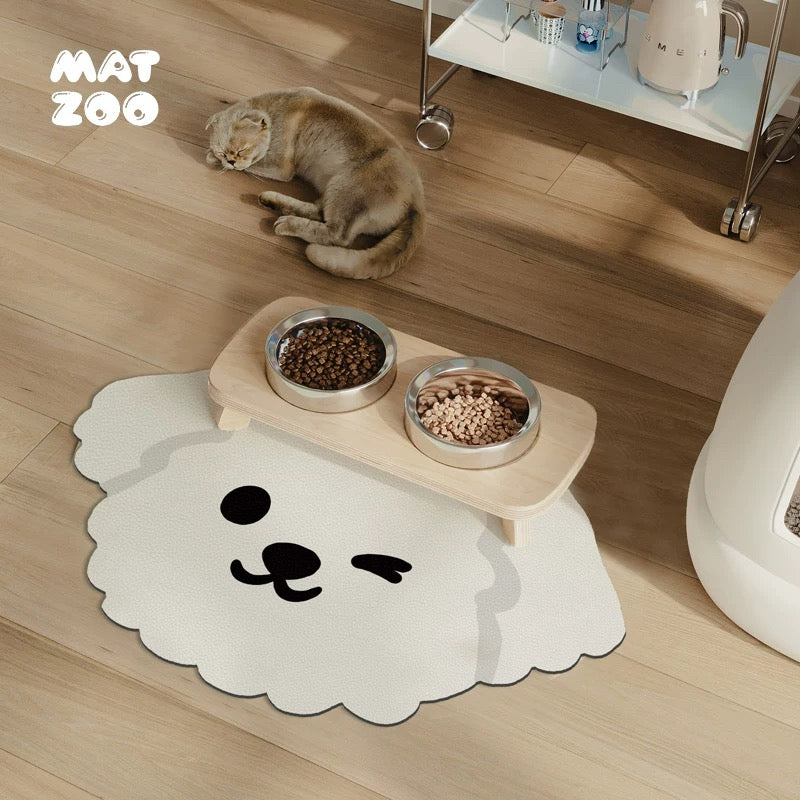 Cartoon Pet Feeding Mat – Animal-Shaped Bowl Floor Protector