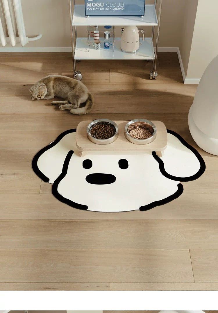 Cartoon Pet Feeding Mat – Animal-Shaped Bowl Floor Protector