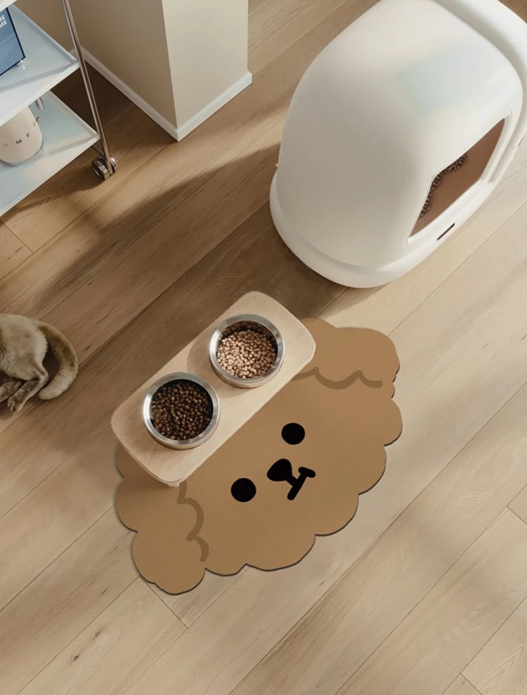 Cartoon Pet Feeding Mat – Animal-Shaped Bowl Floor Protector