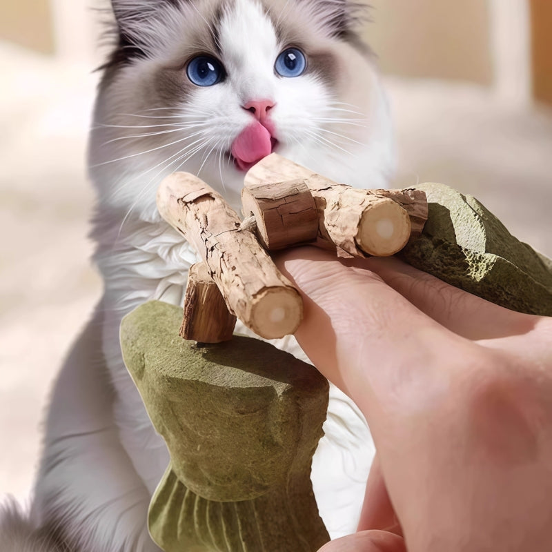 Catnip Fishbone Toy – Silvervine Chew Stick for Cats, Durable Bite-Resistant Teaser & Self-Play Toy