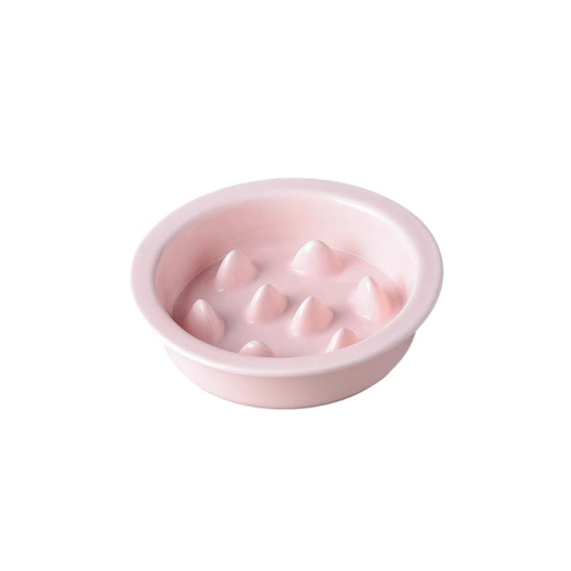 Ceramic Slow Feeder Pet Feeding Bowls With Holder