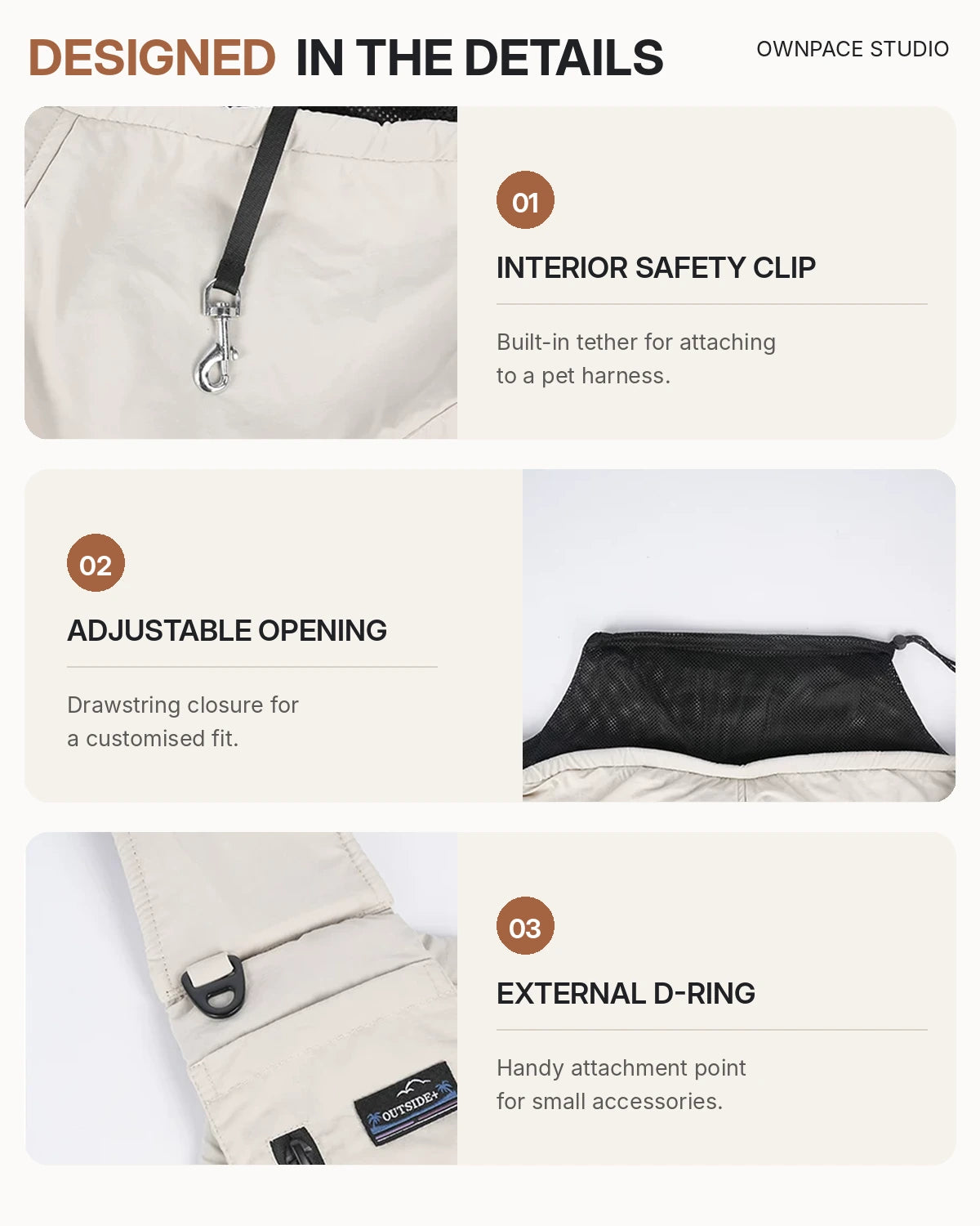 Crossbody Pet Sling Carrier with Adjustable Strap