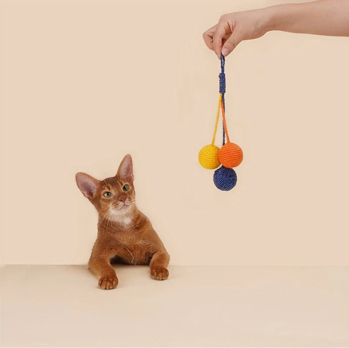 Funny Cat Toy Balls Sisal Interactive Pet Toy