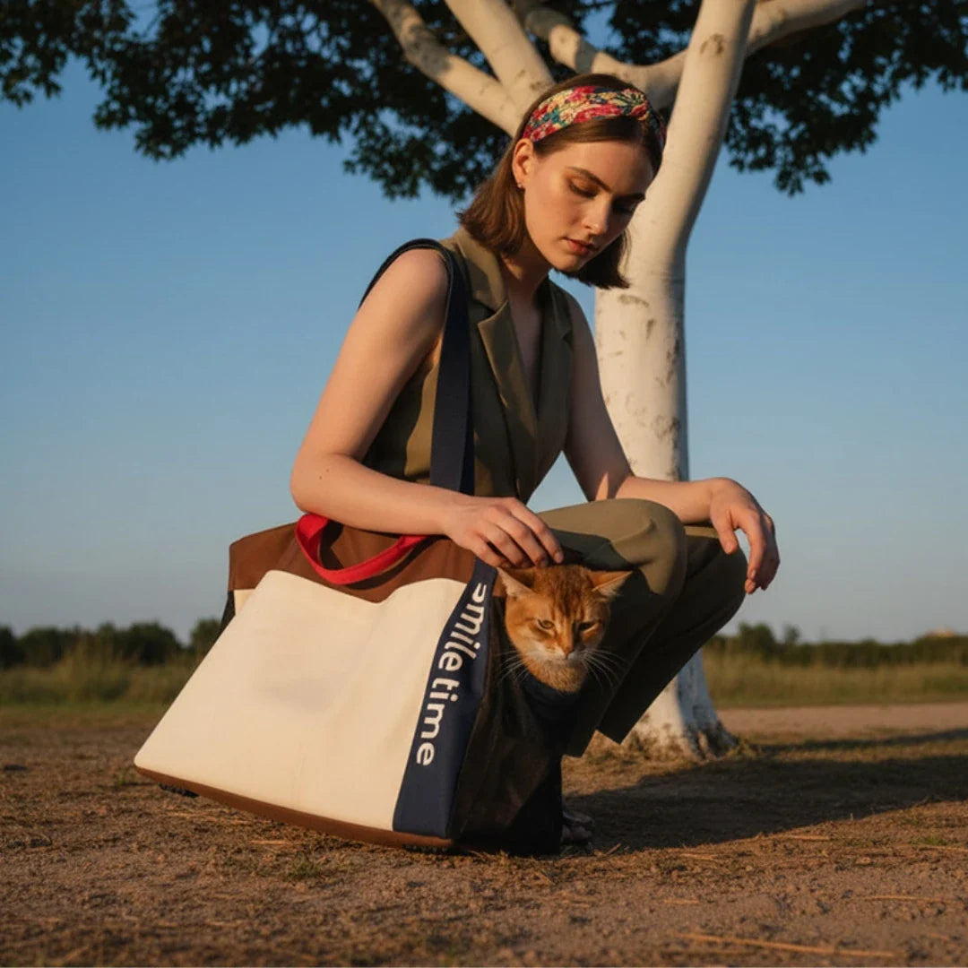 ChromaGrid Lightweight Canvas Cat Carrier Tote – additional product view 2