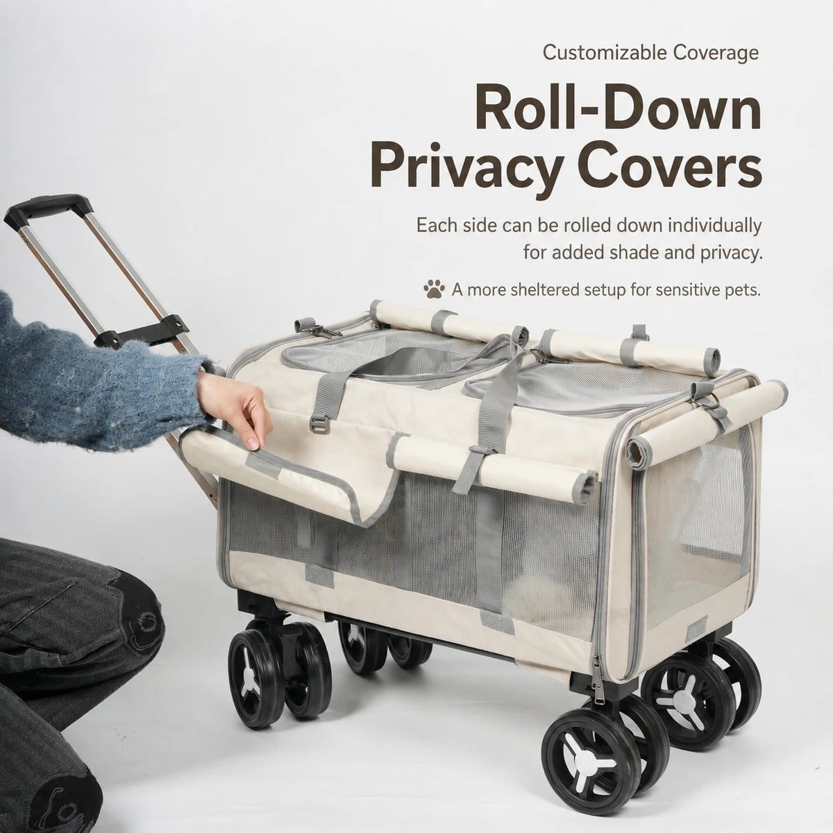 Wheeled Multi-Pet Carrier with Removable Divider